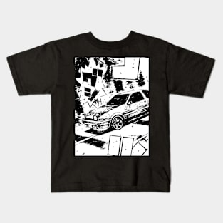 Initial D AE86 Japanese Drift Racer Drifting Car Anime Manga JDM Kids T-Shirt